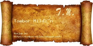 Tombor Milán névjegykártya